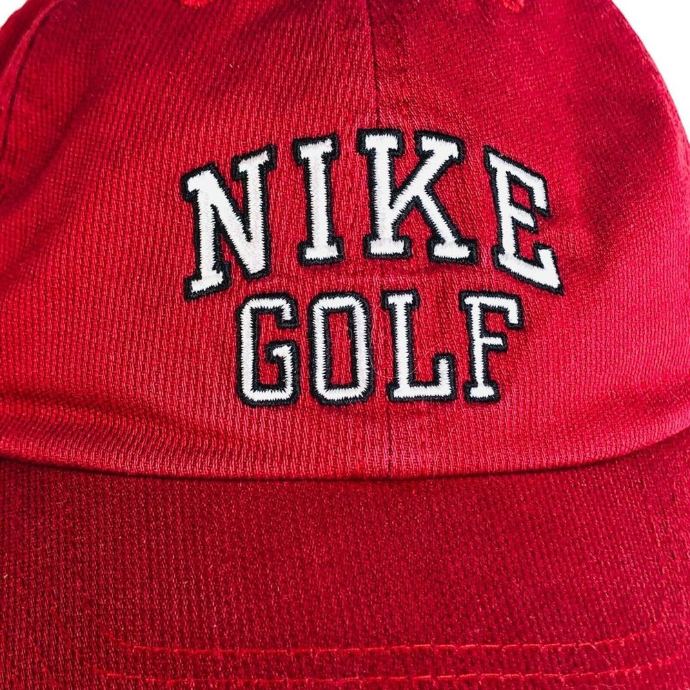 Nike Golf Hat Red Strapback Adjustable Cotton Cor… - image 3